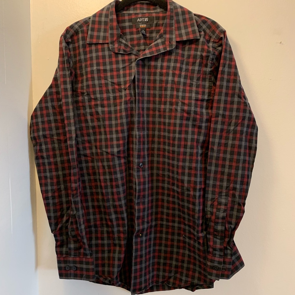 Red and black colored shirt